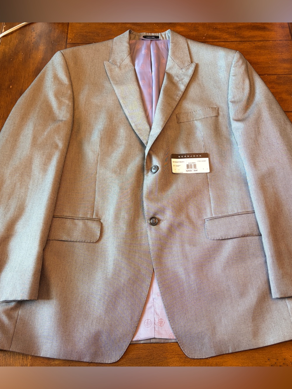Sean John Men's Light Gray Two-Button Blazer